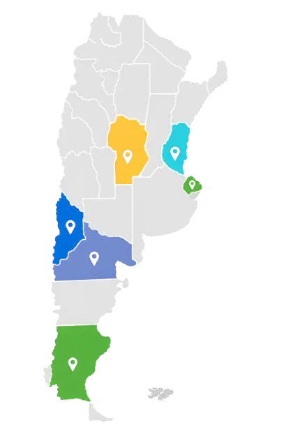 Mapa de cobertura de SPMP en Argentina